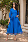 Flared Kurti - Royal Blue
