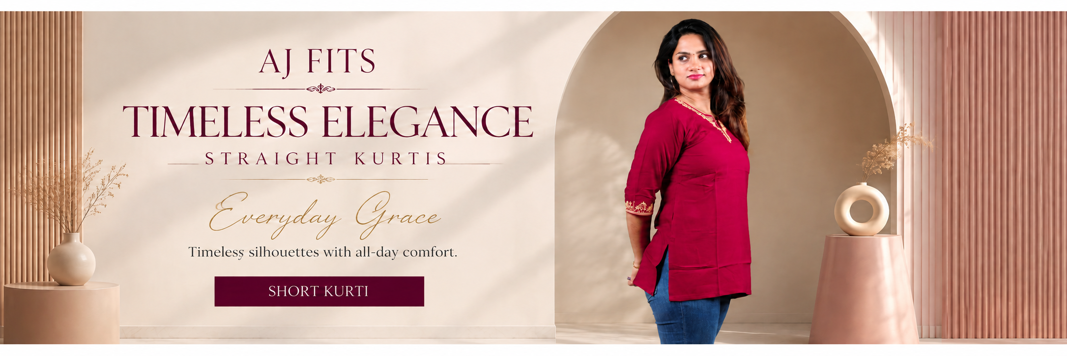 AJ FITS short kurti - Modern Ease, fresh everyday kurti.