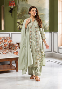 Flared Straight Pista Kurta Pant