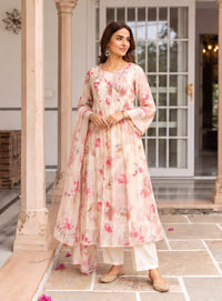Mul Chanderi Pink Kurta Set